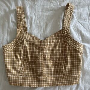 Madewell Brown Plaid Tank Top